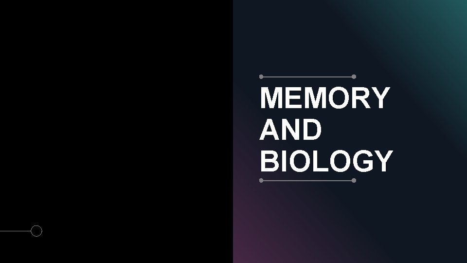 MEMORY AND BIOLOGY 