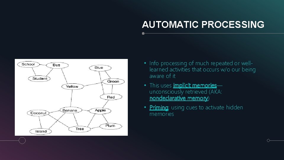 AUTOMATIC PROCESSING • Info processing of much repeated or welllearned activities that occurs w/o