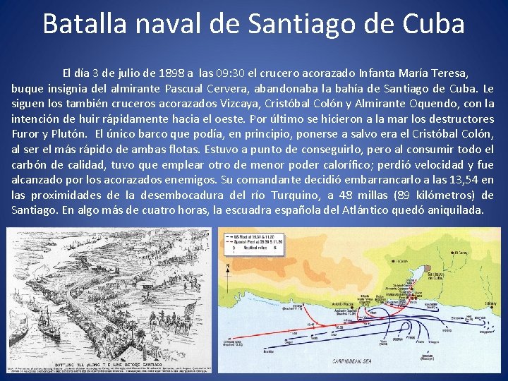 Batalla naval de Santiago de Cuba El día 3 de julio de 1898 a