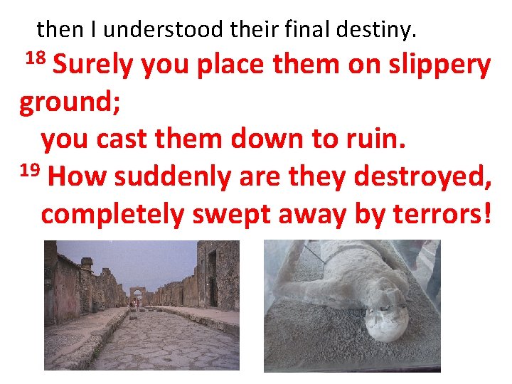 then I understood their final destiny. Surely you place them on slippery ground; you