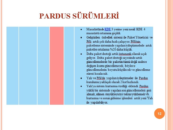 PARDUS SÜRÜMLERİ 12 