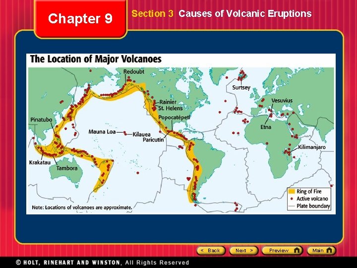 Chapter 9 Section 3 Causes of Volcanic Eruptions < Back Next > Preview Main