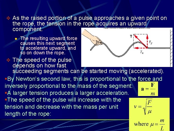 v As the raised portion of a pulse approaches a given point on the