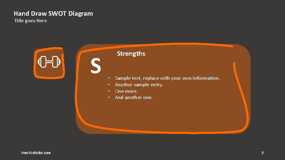 Hand Draw SWOT Diagram Title goes Here S Your. Website. com Strengths • •