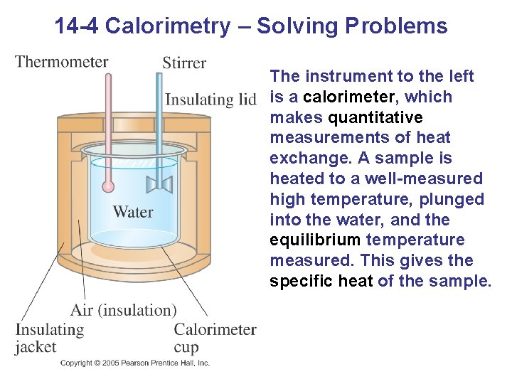14 -4 Calorimetry – Solving Problems The instrument to the left is a calorimeter,