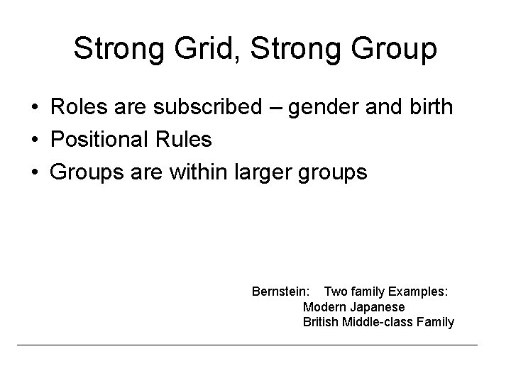 Strong Grid, Strong Group • Roles are subscribed – gender and birth • Positional