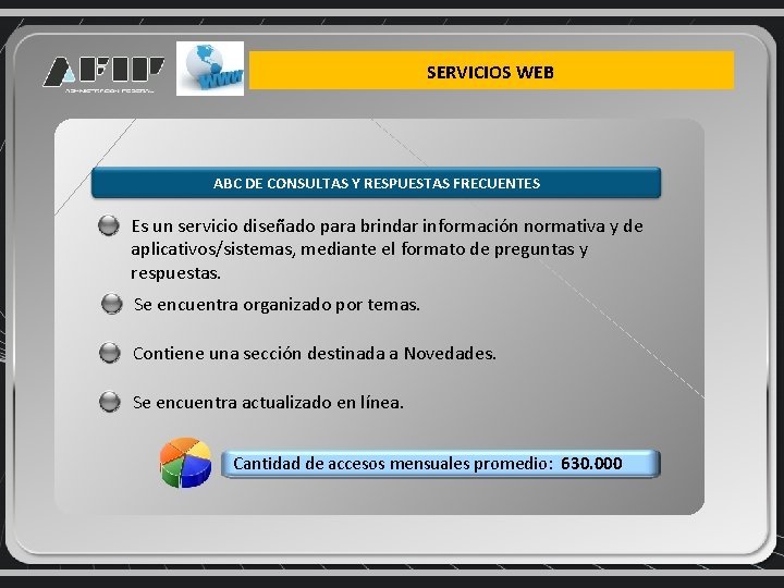 SERVICIOS WEB ABC DE CONSULTAS Y RESPUESTAS FRECUENTES Es un servicio diseñado para brindar