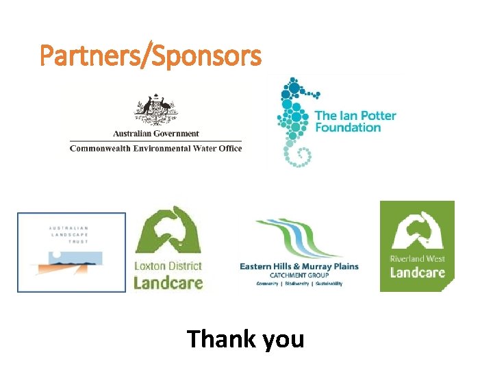 Partners/Sponsors Thank you 