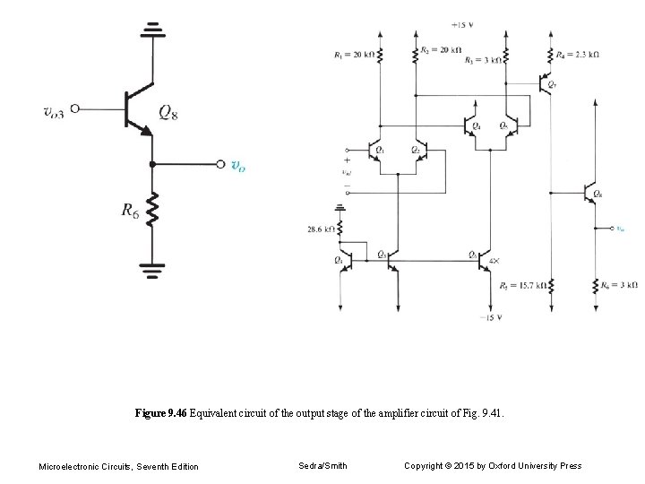 Figure 9. 46 Equivalent circuit of the output stage of the amplifier circuit of