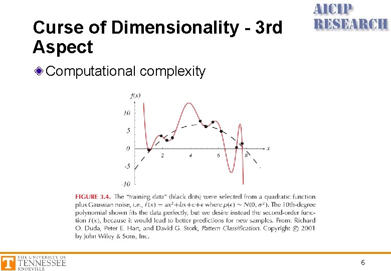 Curse of Dimensionality - 3 rd Aspect Computational complexity 6 
