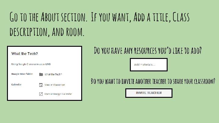 Go to the About section. If you want, Add a title, Class description, and