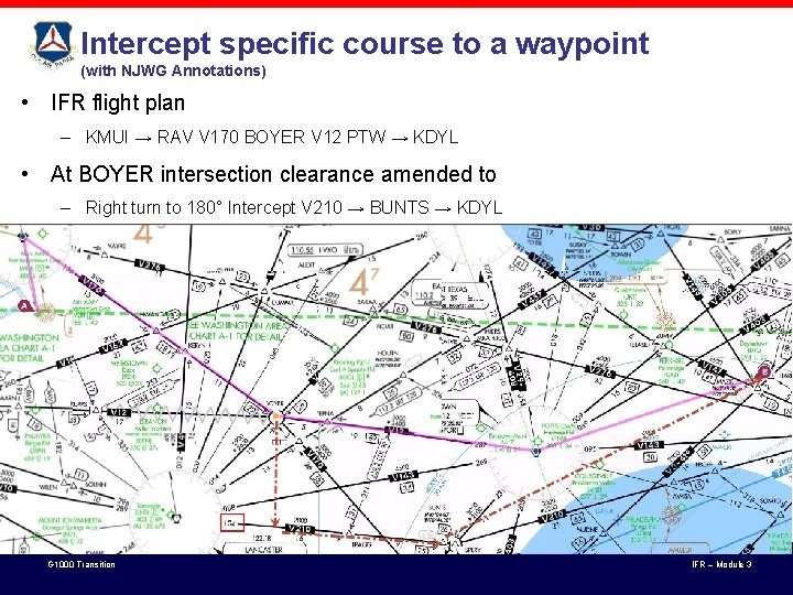 Intercept specific course to a waypoint (with NJWG Annotations) • IFR flight plan –