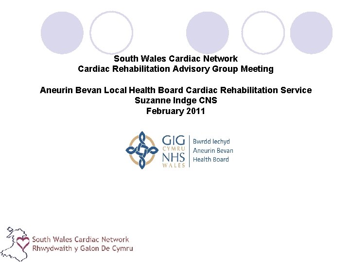 South Wales Cardiac Network Cardiac Rehabilitation Advisory Group Meeting Aneurin Bevan Local Health Board