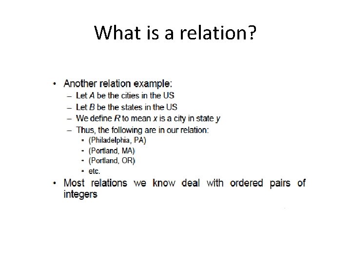 What is a relation? 