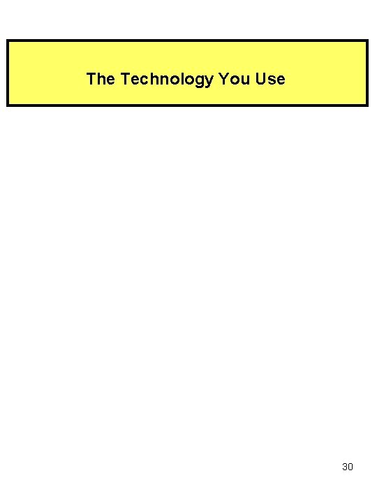 The Technology You Use 30 
