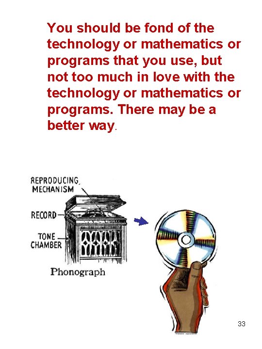 You should be fond of the technology or mathematics or programs that you use,