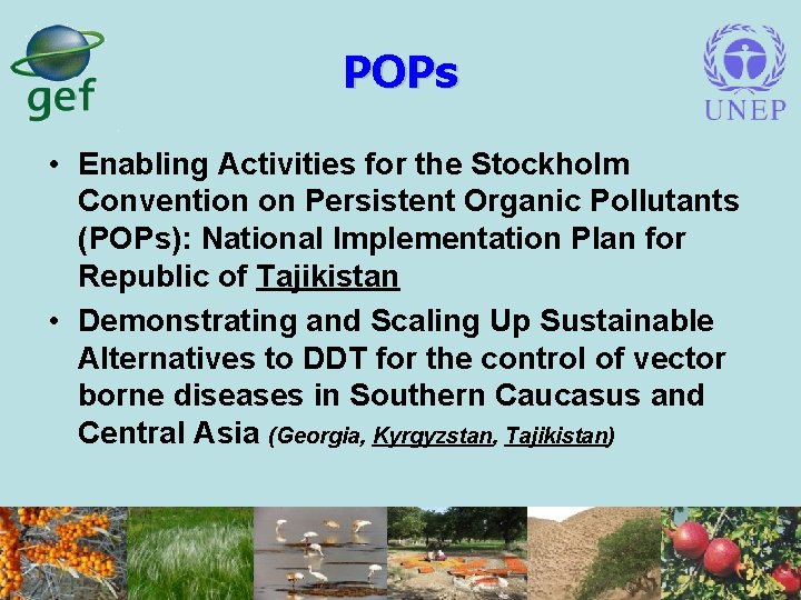 POPs • Enabling Activities for the Stockholm Convention on Persistent Organic Pollutants (POPs): National