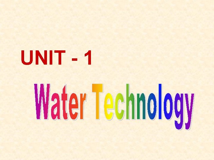 UNIT - 1 