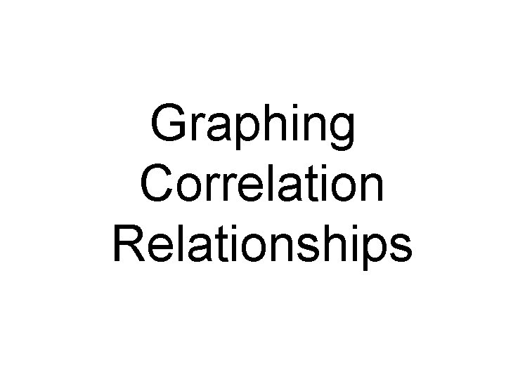 Graphing Correlation Relationships 