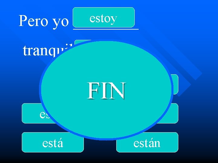 estoy Pero yo ____ ao tranquil____. FIN estamos están 