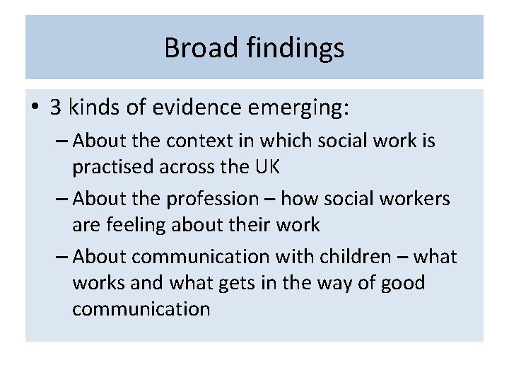Social Workers Communication with Children involved in Child