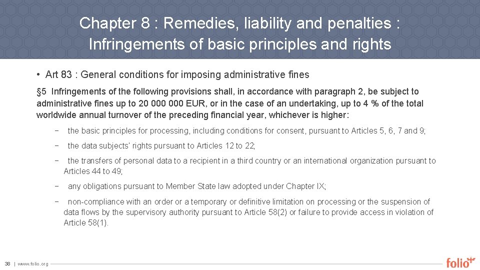 Chapter 8 : Remedies, liability and penalties : Infringements of basic principles and rights