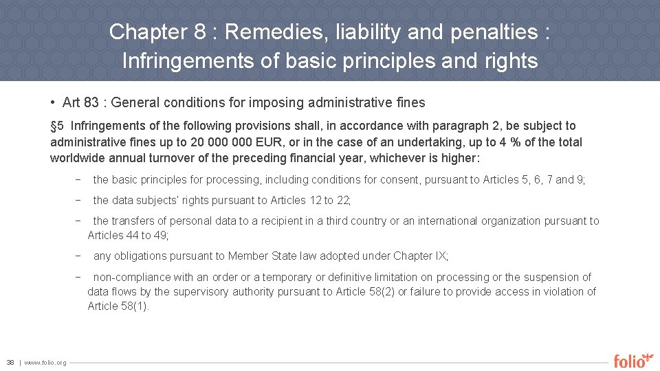 Chapter 8 : Remedies, liability and penalties : Infringements of basic principles and rights