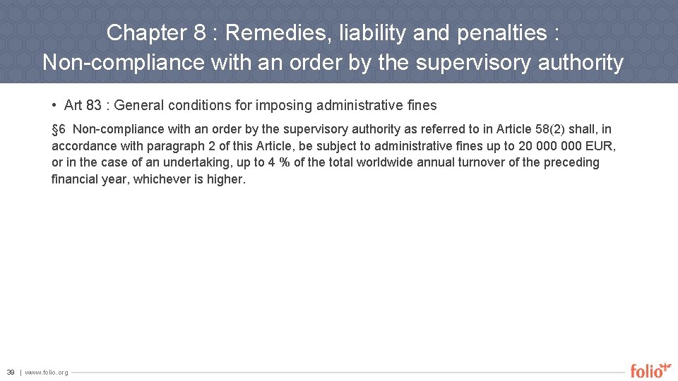 Chapter 8 : Remedies, liability and penalties : Non-compliance with an order by the