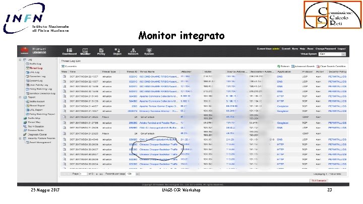 Monitor integrato 25 Maggio 2017 LNGS CCR Workshop 23 