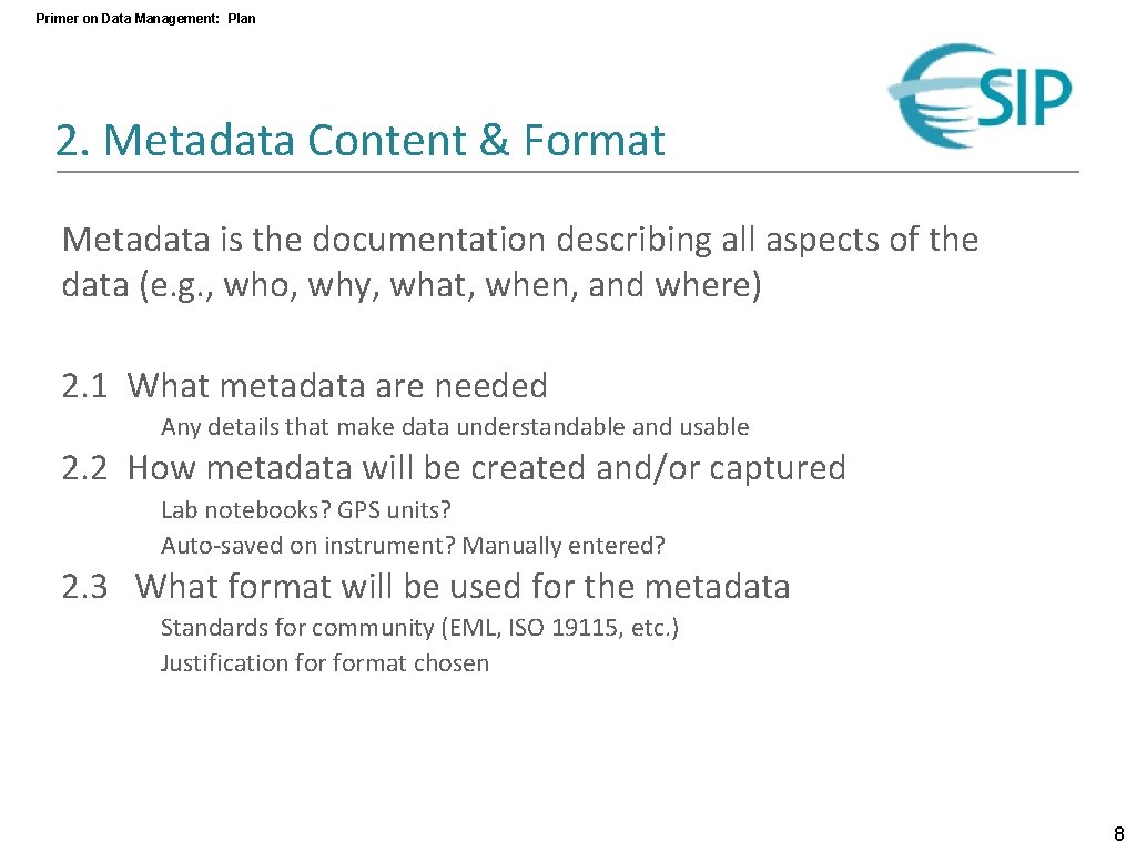 Primer on Data Management Plans Robert Cook Environmental