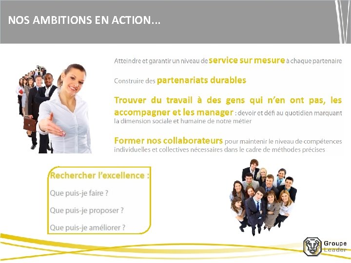 NOS AMBITIONS EN ACTION. . . 