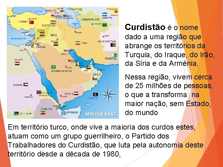 Curdistão é o nome dado a uma região que abrange os territórios da Turquia,