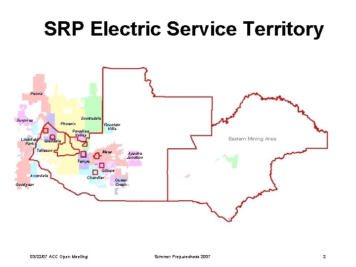 SRP Electric Service Territory Peoria Scottsdale Surprise Phoenix Litchfield Park Paradise Valley Fountain Hills