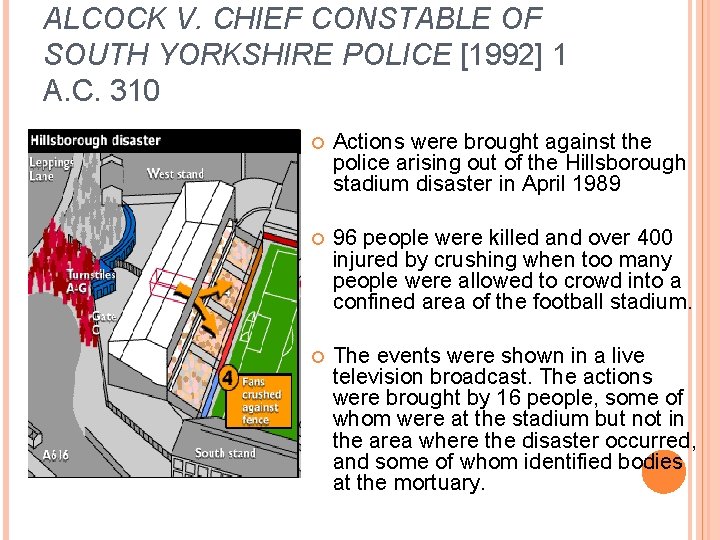 ALCOCK V. CHIEF CONSTABLE OF SOUTH YORKSHIRE POLICE [1992] 1 A. C. 310 Actions