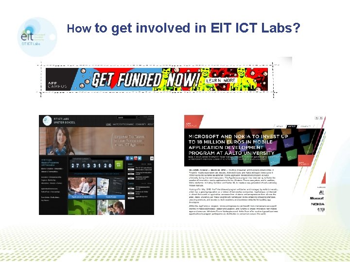 How to get involved in EIT ICT Labs? 