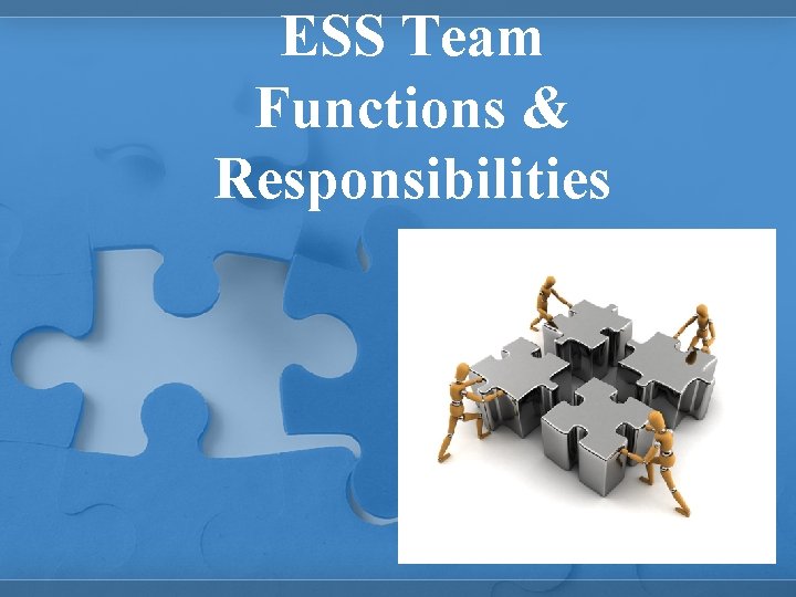 ESS Team Functions & Responsibilities 