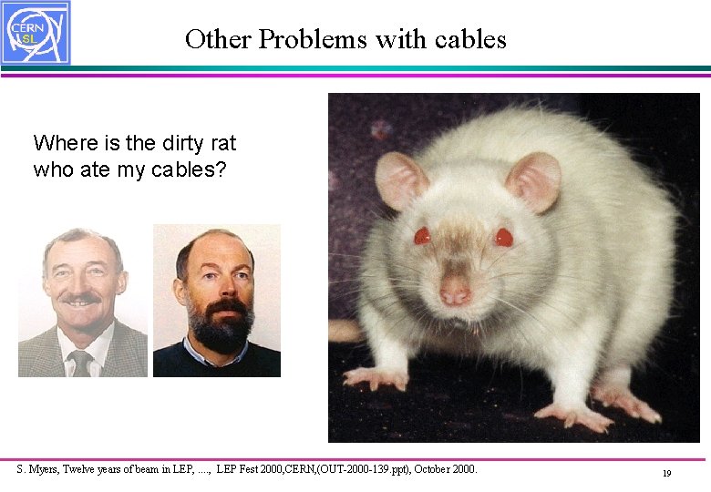 Other Problems with cables Where is the dirty rat who ate my cables? S.