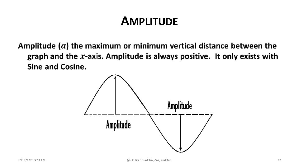 AMPLITUDE 12/11/2021 5: 59 PM § 4. 5: Graphs of Sin, Cos, and Tan