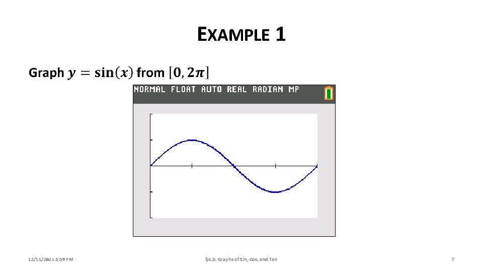 EXAMPLE 1 12/11/2021 5: 59 PM § 4. 5: Graphs of Sin, Cos, and