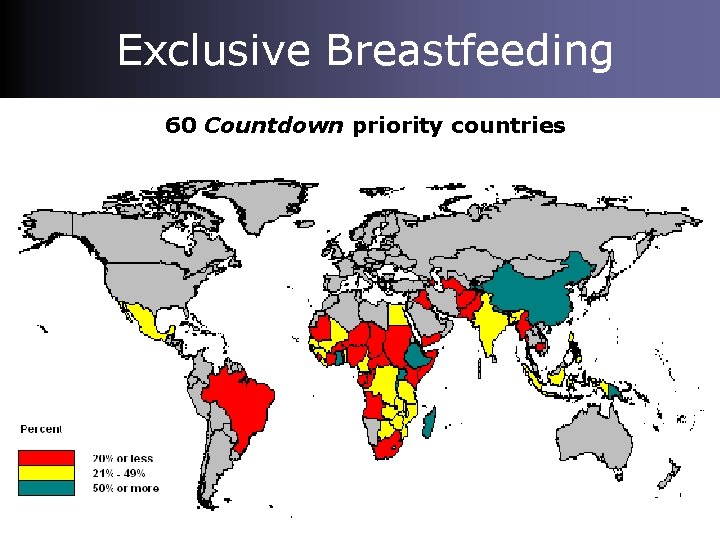 Exclusive Breastfeeding 60 Countdown priority countries 