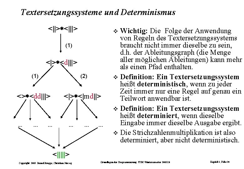 Textersetzungssysteme und Determinismus <||> <|||> (1) <|> <d|||> (1) (2) <> <dd|||> <|md||> .