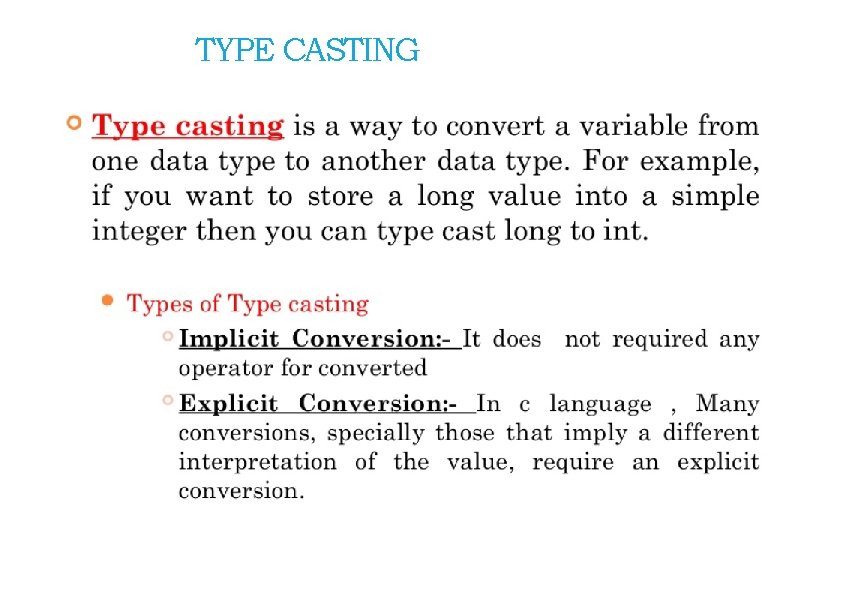 TYPE CASTING 