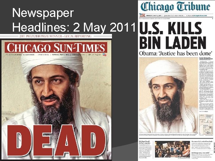 Newspaper Headlines: 2 May 2011 