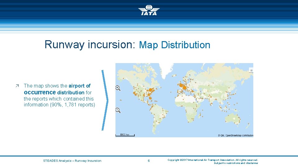 Runway incursion: Map Distribution ä The map shows the airport of occurrence distribution for