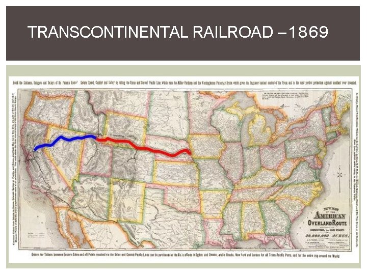 TRANSCONTINENTAL RAILROAD -- 1869 