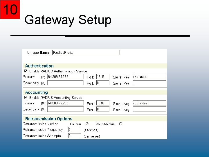 10 Gateway Setup 