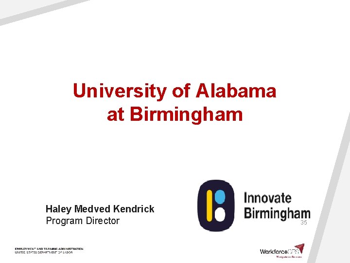 University of Alabama at Birmingham Haley Medved Kendrick Program Director 35 