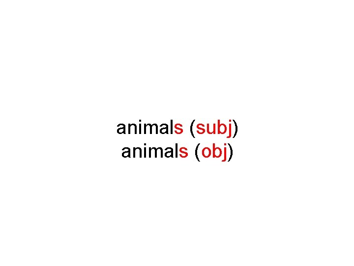 animals (subj) animals (obj) 