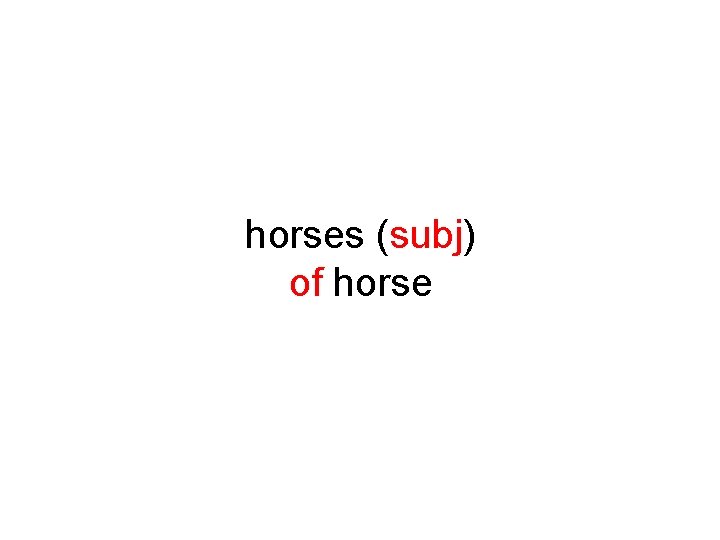 horses (subj) of horse 