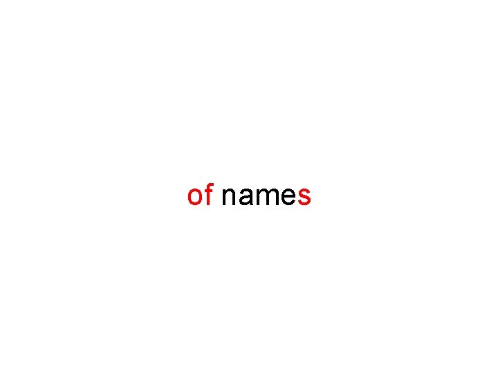 of names 